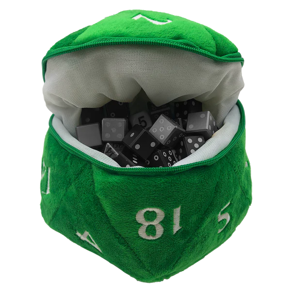 D20 Plush Dice Bag - Green